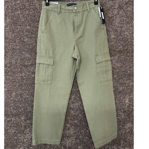 Trinity Coast Mens Cotton Canvas Cargo Pants Olive Green Size 28 TKOP243001 NEW